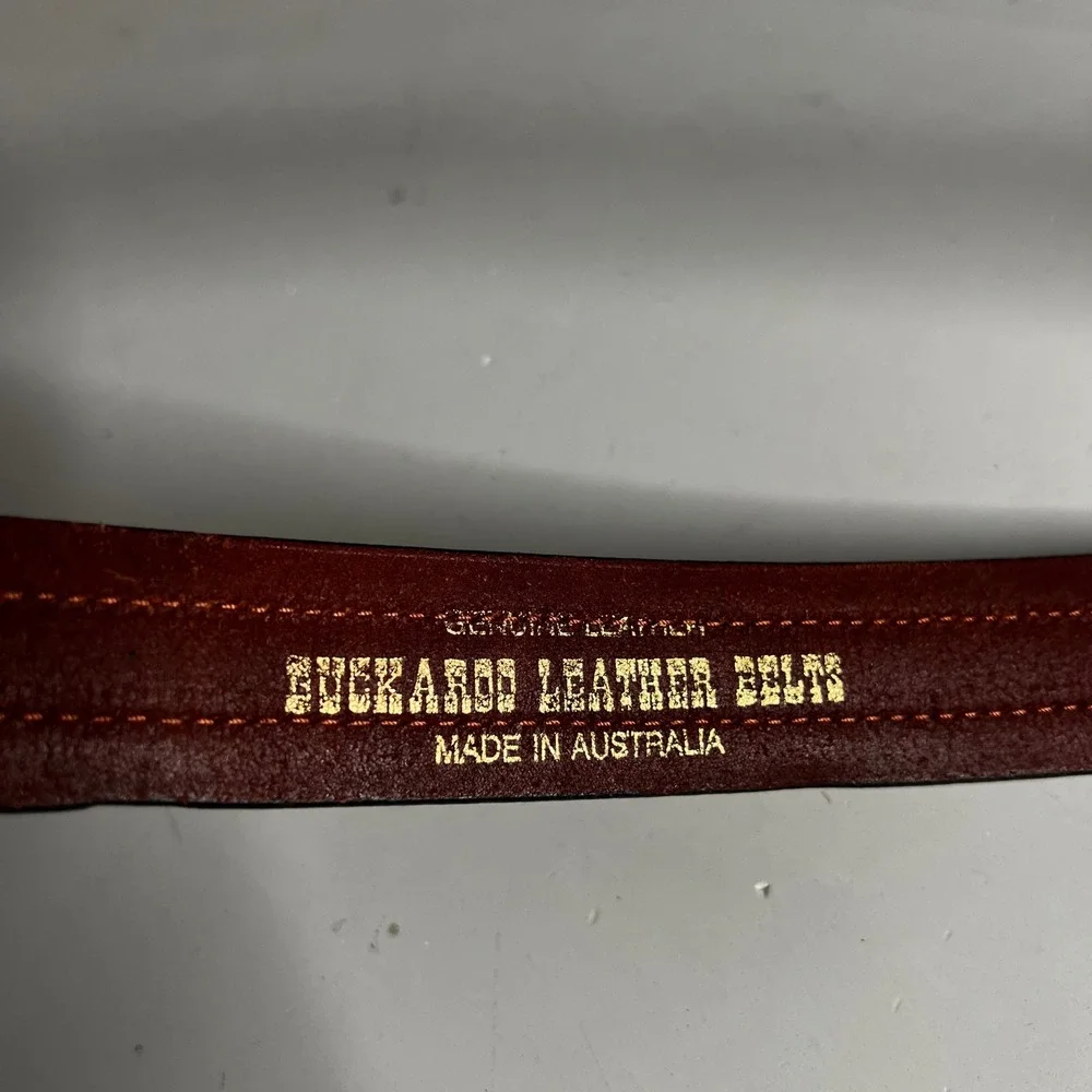 Buckaroo Leather Belts Australia Western Stitched Leather Belt Burgundy 38